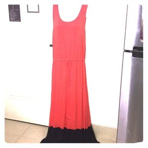 - Y2k style Merona Coral color-block dress scoop neck maxi size L